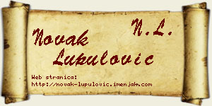 Novak Lupulović vizit kartica